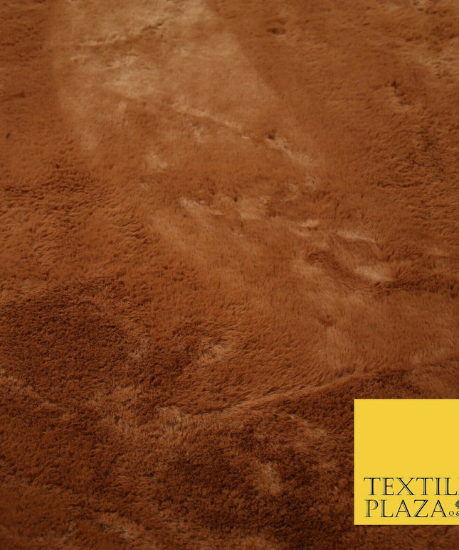 Super Soft TERACOTTA RUST Plush Suede Back Short 1cm Pile Faux Fur Fabric 2294
