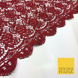 MAROON RED Premium Guipure Intricate Lace Dress Fabric Wedding Bridal 4 Cols 855