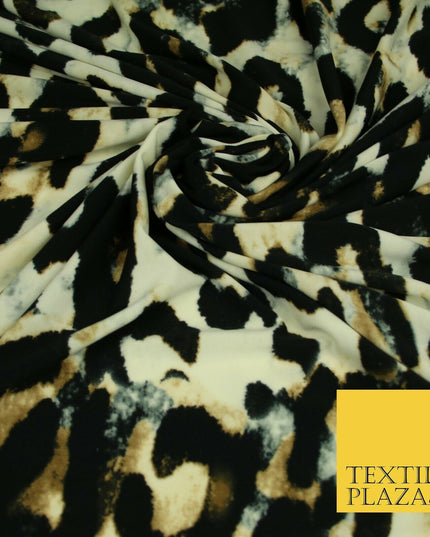 Jungle Leaves Floral Animal Cheetah Print Soft Stretch Jersey Dress Fabric Craft