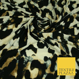 Jungle Leaves Floral Animal Cheetah Print Soft Stretch Jersey Dress Fabric Craft
