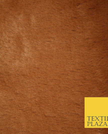 Super Soft TERACOTTA RUST Plush Suede Back Short 1cm Pile Faux Fur Fabric 2294