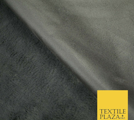 Luxury Plush Soft DUSTY GREY Suede Backed Short Pile Faux Fur Fabric 2296