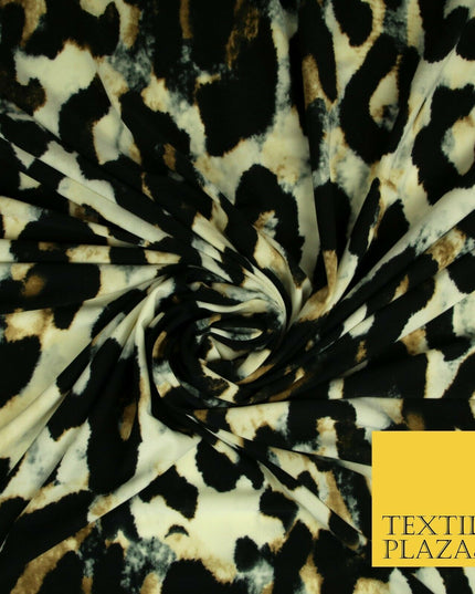 Jungle Leaves Floral Animal Cheetah Print Soft Stretch Jersey Dress Fabric Craft