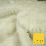 High Quality Luxury IVORY CREAM Suede Backed 1" Long Pile Faux Fur Fabric 2302