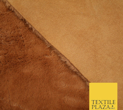 Super Soft TERACOTTA RUST Plush Suede Back Short 1cm Pile Faux Fur Fabric 2294
