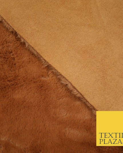Super Soft TERACOTTA RUST Plush Suede Back Short 1cm Pile Faux Fur Fabric 2294