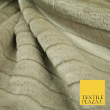 High Quality Luxury TAUPE Striped Lines Silky Short Pile Faux Fur Fabric 2301