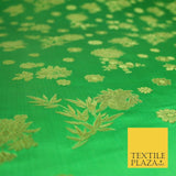 Traditional Oriental Chinese Brocade Metallic Floral Satin Jacquard Fabric 59"