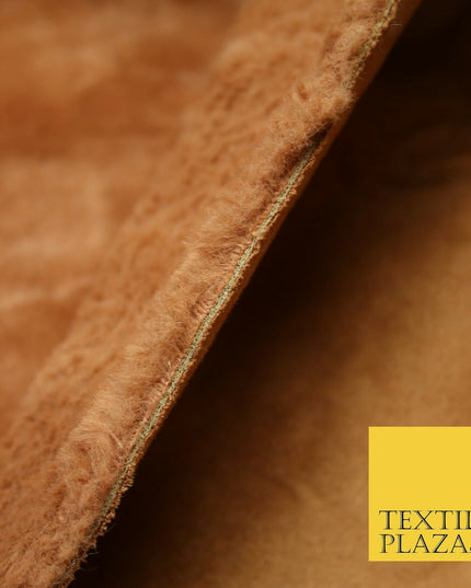 Super Soft TERACOTTA RUST Plush Suede Back Short 1cm Pile Faux Fur Fabric 2294