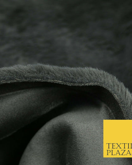 Luxury Plush Soft DUSTY GREY Suede Backed Short Pile Faux Fur Fabric 2296
