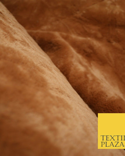 Super Soft TERACOTTA RUST Plush Suede Back Short 1cm Pile Faux Fur Fabric 2294