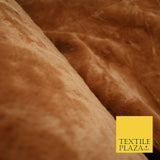 Super Soft TERACOTTA RUST Plush Suede Back Short 1cm Pile Faux Fur Fabric 2294