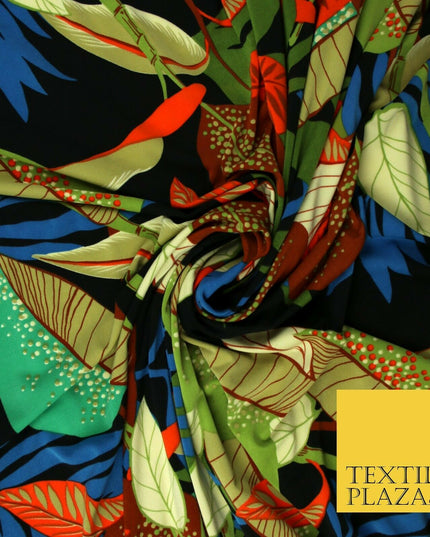 Jungle Leaves Floral Animal Cheetah Print Soft Stretch Jersey Dress Fabric Craft