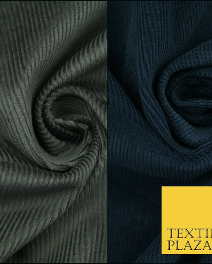 Dark Grey Blue Heavy Strong 12Wale Corduroy Fabric Upholstery Cushion Sofa Craft