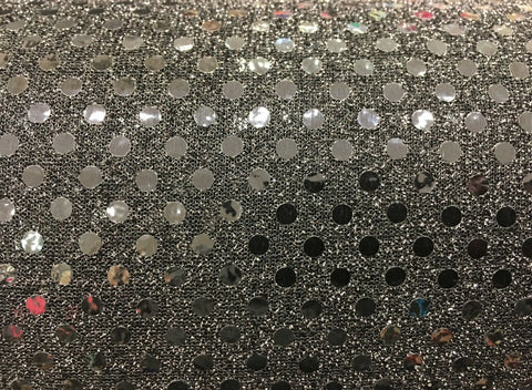 6mm Sequin Hologram Fabric - Shiny Sparkly Fancy Dress Dance - Per Metre - BLACK