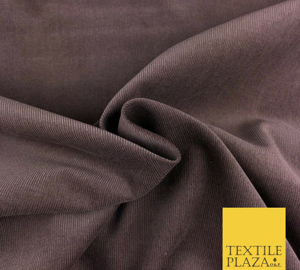 Brown Premium Plain Needlecord Fabric Babycord Corduroy Dress Craft - Q1066