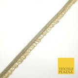 Light Gold Glass Beaded Swag Tassel Drop Loop Trimming Ribbon Border Lace X313
