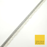 Silver Pearl Glass Beaded Swag Tassel Drop Loop Trimming Ribbon Border Lace X318