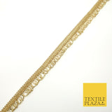 Pure Gold Glass Beaded Swag Tassel Drop Loop Trimming Ribbon Border Lace X315