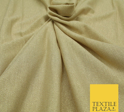 Gold Beige Glitter Shimmer Stretch Soft Rayon Jersey Dress Fabric Backdrop 1954
