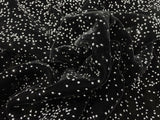 Luxury Black Hologram Metallic Silk Velvet Fabric - 44" Non Stretch PE24