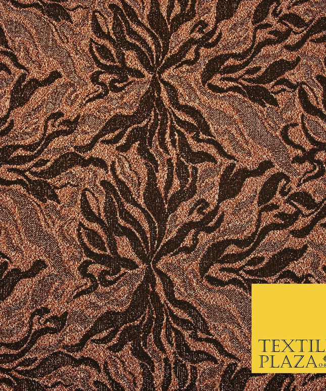 Metallic Weave Botanical Waves Shimmer Stretch Jersey Dress Fabric Backdrop