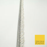 Silver Pearl Glass Beaded Swag Tassel Drop Loop Trimming Ribbon Border Lace X318