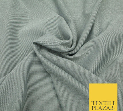 Silver Grey Glitter Shimmer Slinky Stretch Jersey Dress Fabric Backdrop 1955