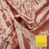 PEACH Luxury Crushed Velvet Fabric - Backdrop Sofa Cushions Curtains 1962