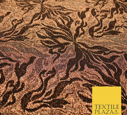 Metallic Weave Botanical Waves Shimmer Stretch Jersey Dress Fabric Backdrop