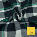 Luxury TARTAN CHECK Brushed Polyester COTTON Twill Fabric 58" Craft Dress