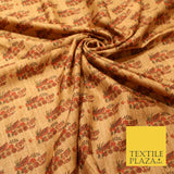 Indian Kalamkari Tapestry Small Digital Print Faux Raw Silk Dress Fabric 3020