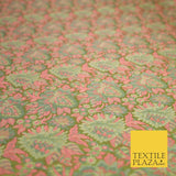 Pink Luxury Floral PURE Benarsi Brocade Woven Fine Dress Fabric Fancy 1759