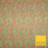 Pink Luxury Floral PURE Benarsi Brocade Woven Fine Dress Fabric Fancy 1759