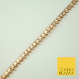 Rose Gold Metallic Shiny Spike Teeth Zig Zag Gota Patti Trim Border Ribbon X355