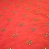 Embroidered Faux Dupion Raw Silk Dress Fabric Upholstery HomeFurnishing Material