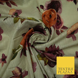 Vintage Artsy Flower Summer Luxury 100% Pure Printed Floral Cotton Linen Fabric