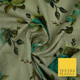 Vintage Artsy Flower Summer Luxury 100% Pure Printed Floral Cotton Linen Fabric