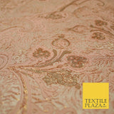Ornamental Floral Paisley Metallic Gold Luxury Textured Brocade Dress Fabric