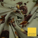 Vintage Artsy Flower Summer Luxury 100% Pure Printed Floral Cotton Linen Fabric