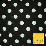 White 2cm Spotted Polka Dot Printed Poly Cotton Fabric Polycotton Face Mask
