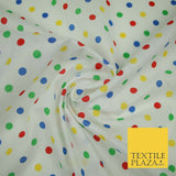 Multicolour Spotted Polka Pin Dot Printed Poly Cotton Fabric Polycotton Mask