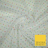 Multicolour Spotted Polka Pin Dot Printed Poly Cotton Fabric Polycotton Mask