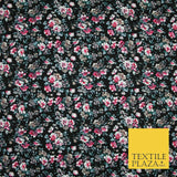 Pansy Cluster Floral Ditsy Printed 100% Cotton Poplin Fabric Dress Face Mask 59"