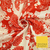 Artsy Floral Dahlia Blossom Printed 100%Cotton Poplin Fabric Dress Face Mask 59"