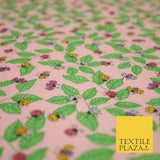 Flying Ladybird Leaf Jungle Garden Printed Poly Cotton Fabric Polycotton Mask45"