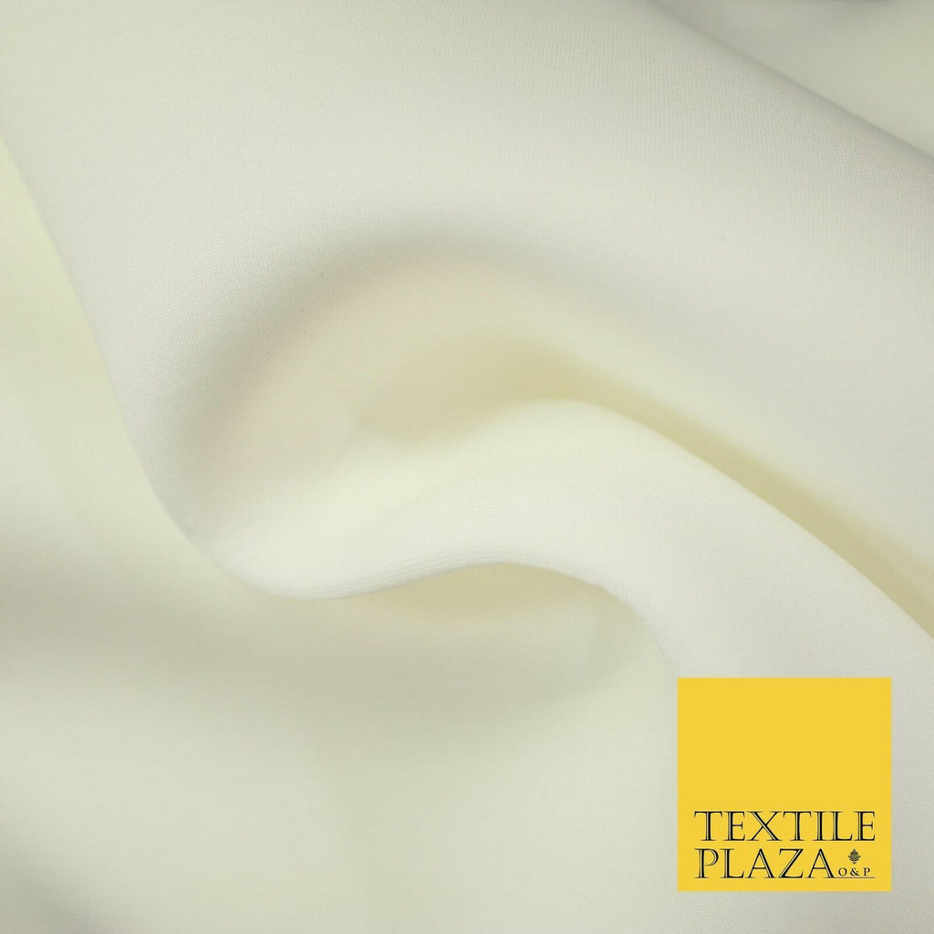 IVORY CREAM Premium Plain Neoprene Fabric - Scuba Foam Material 150cm - 3839