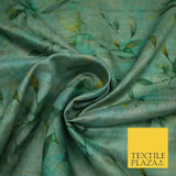 Cloudy Artsy Leaves Digital Printed Faux Dupion Raw Silk Fabric Textured Line