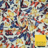 High Quality Multicolour Flying Butterflies Printed Stretch Jersey Fabric 3944