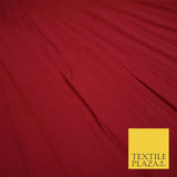 CHERRY RED Creased Crinkle Polycotton Fabric Crushed Craft Dress 53" Wide 4154
